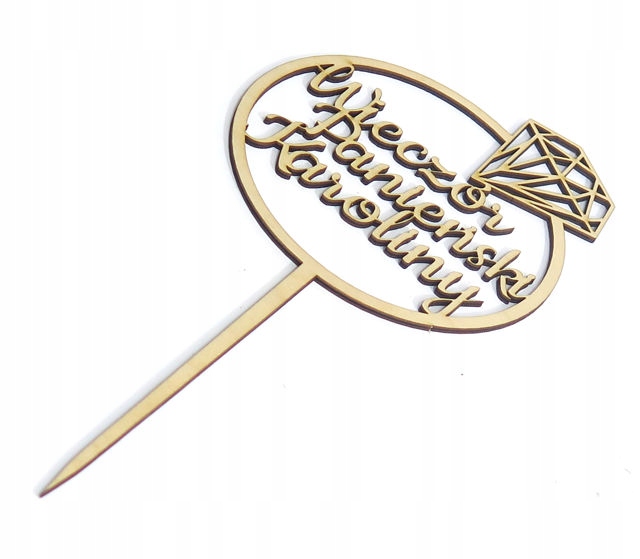 TOPPER TORT DEKORACJA +IMIĘ WIECZÓR PANIEŃSKI MA96 Okazje ślub inna