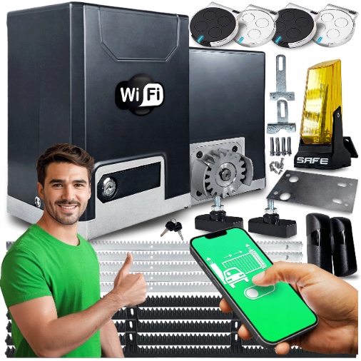 Set Pohon Pro Posuvnou Bránu 600 Lampa lišty ovladače Wifi Supla Automat