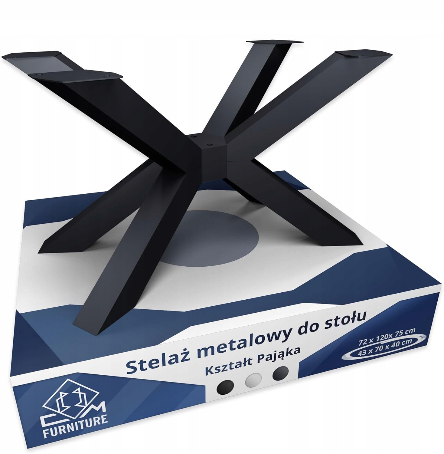 Kovová Noha Na Stolík Kávového Stola Lavička Pavúk Loft Antracit