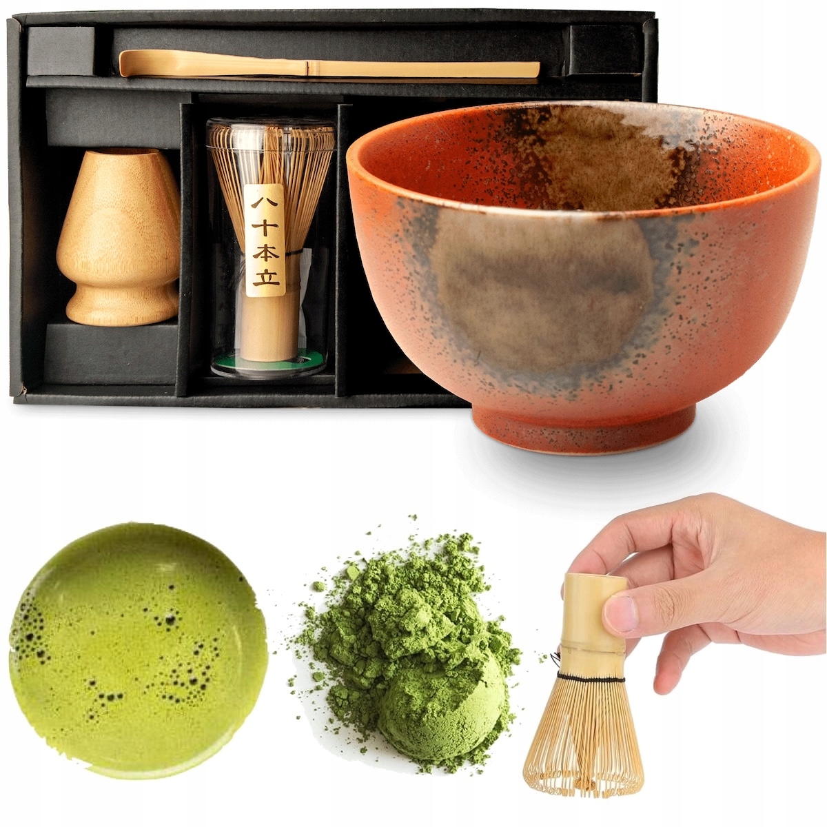 Levně Sada pro přípravu čaje Matcha Akayuu 4 prvky Edo Japan