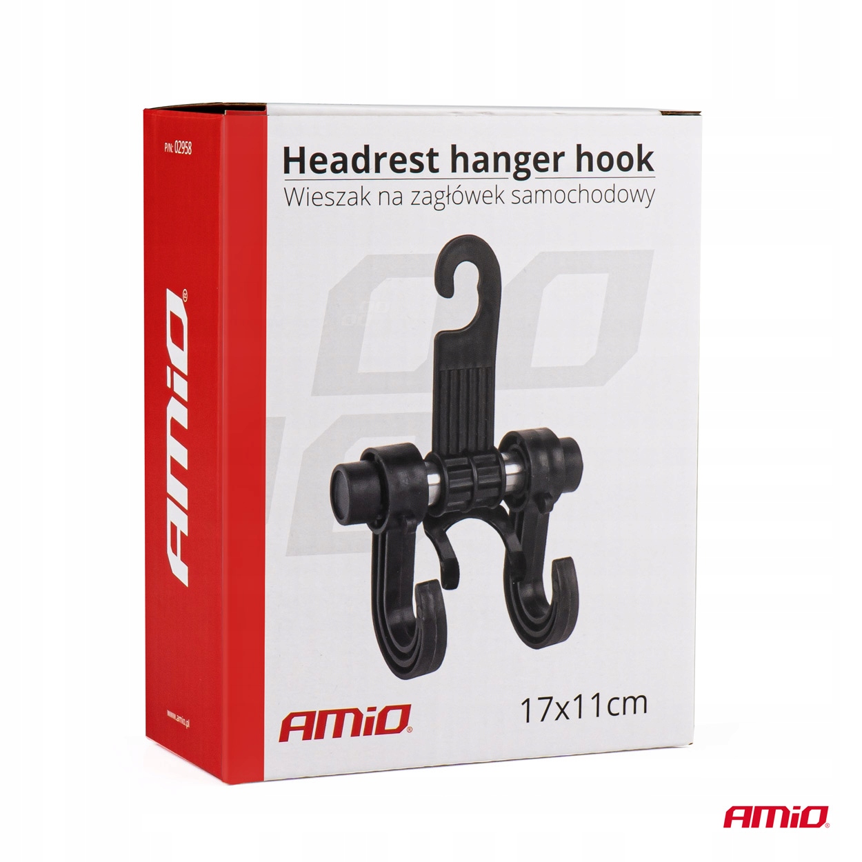 Wieszaki na zagłówek fotela samochodowego AMIO-02958 EAN (GTIN) 5903293029589