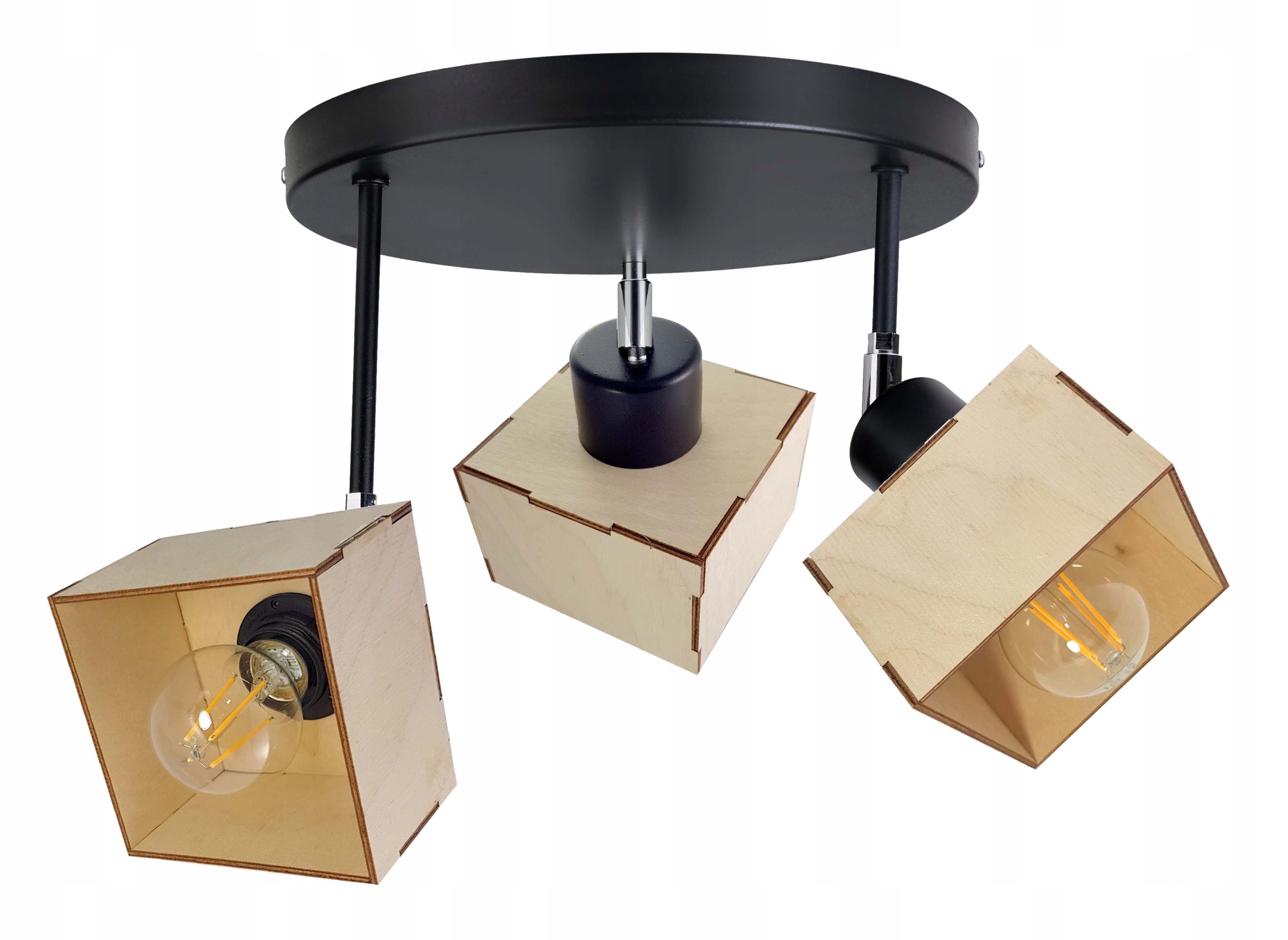 Lampa lustr stropní svítidlo vysoký pohyblivý loft Dřevo 3