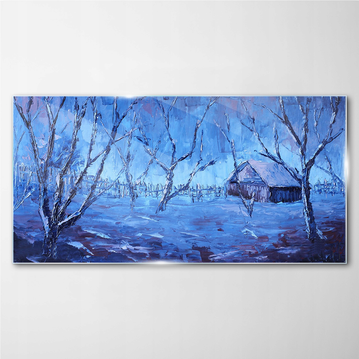 

Foto-obraz na szkle Zima śnieg drzewa 140x70 cm