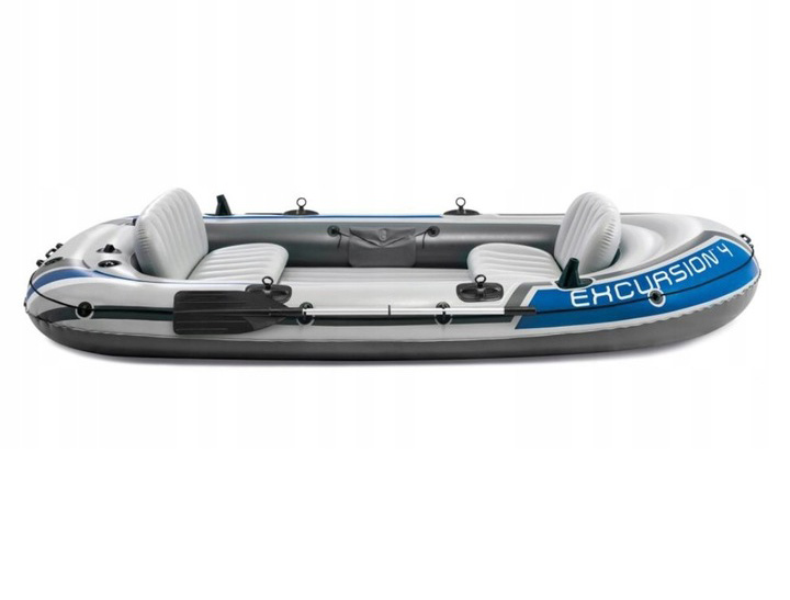 PONTON 4 OSOBOWY WĘDKARSKI INTEX WYGODNY DMUCHANY POMPKA + 2 WIOSŁA GRATIS Marka Intex