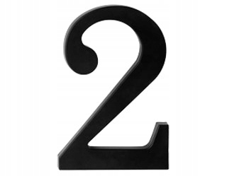 

Plastikowa cyfra na dom czarna "2"