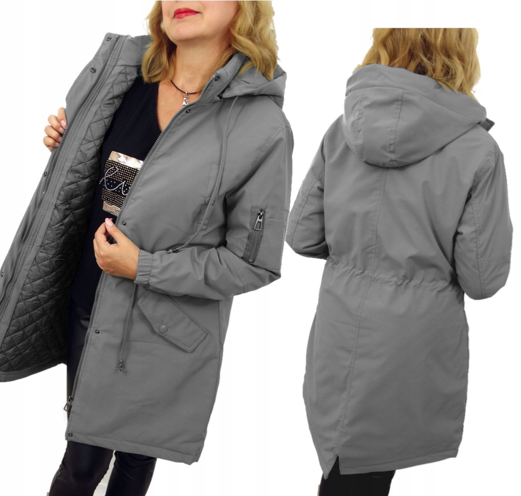 Kurtka Damska Parka Ocieplana z Odpinanym Kapturem Gabi 46 3XL