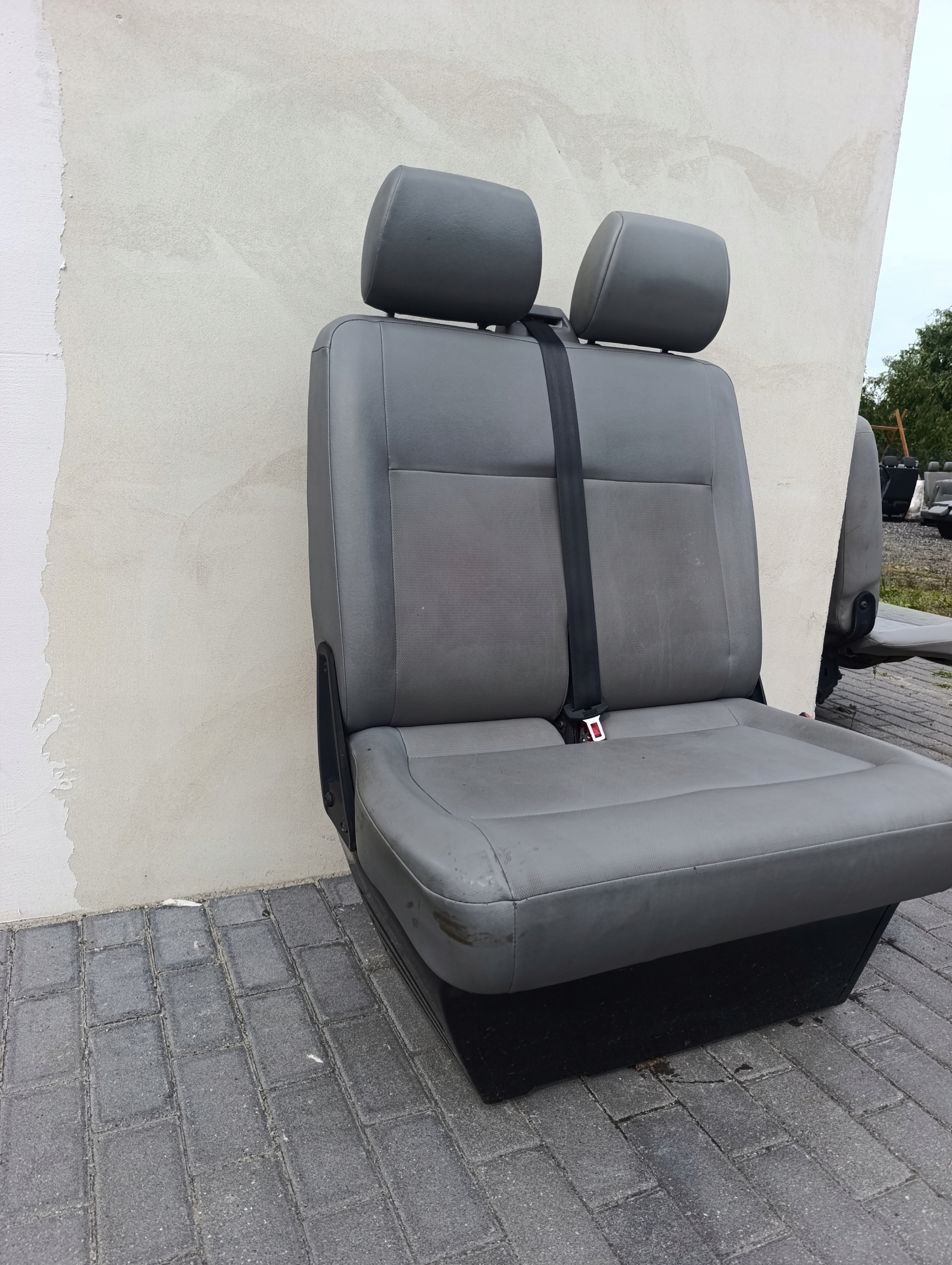 seat front right dwuosobowy dwojka VW T5 T6 pasazer eko leather grey