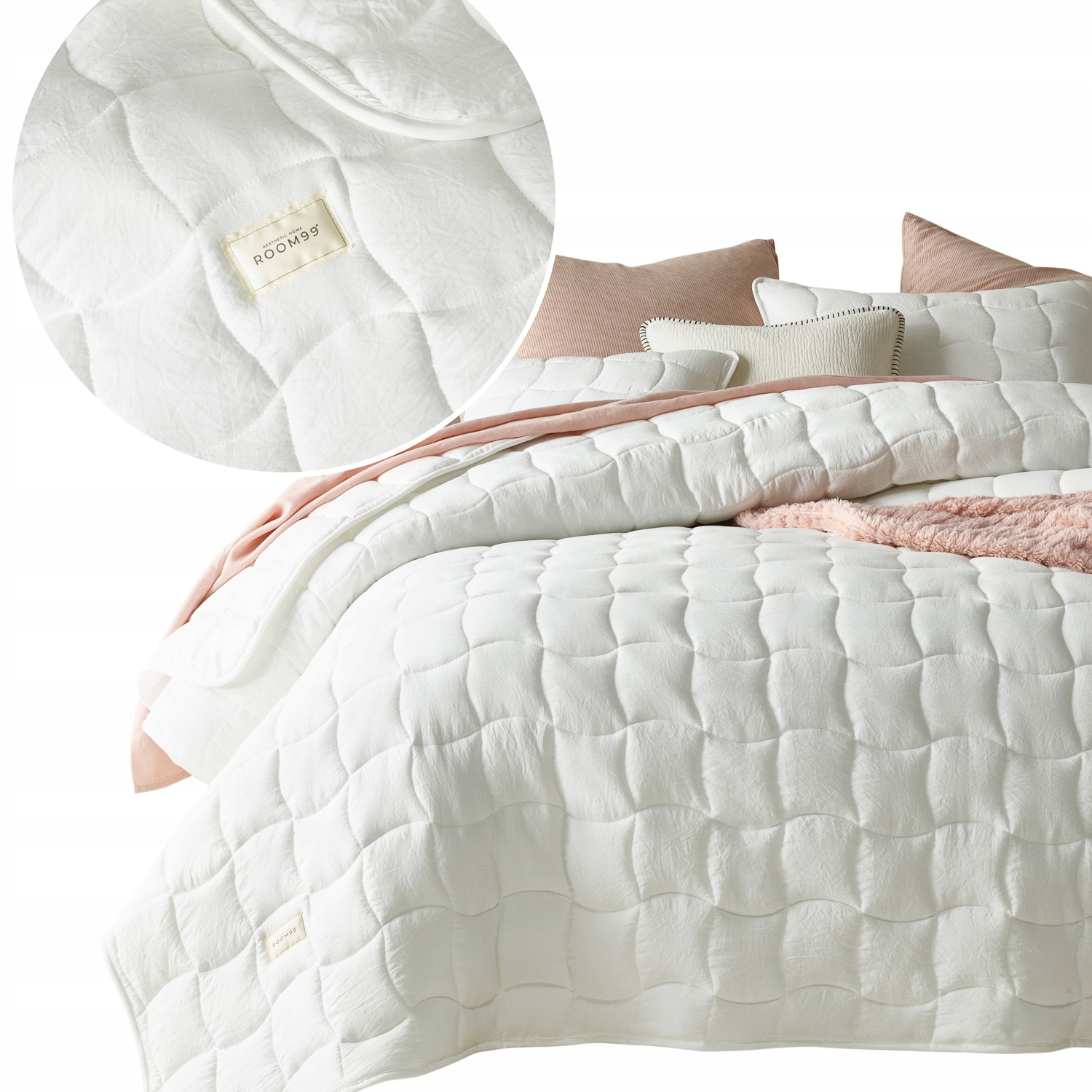 ROOM99 Přehoz na postel 220x240 zlomená bílá prošívaná Premium Marshmallow