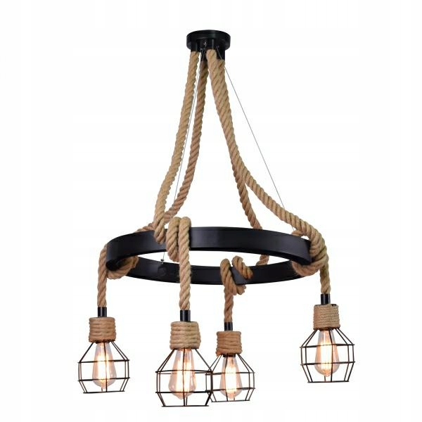 

Żyrandol Lampa Loft Lina Sznur Jutowy Pająk 120CM