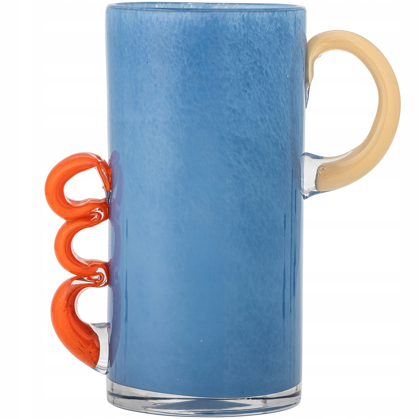 Skleněná váza Bloomingville Carlie sochařská modrá 25 cm