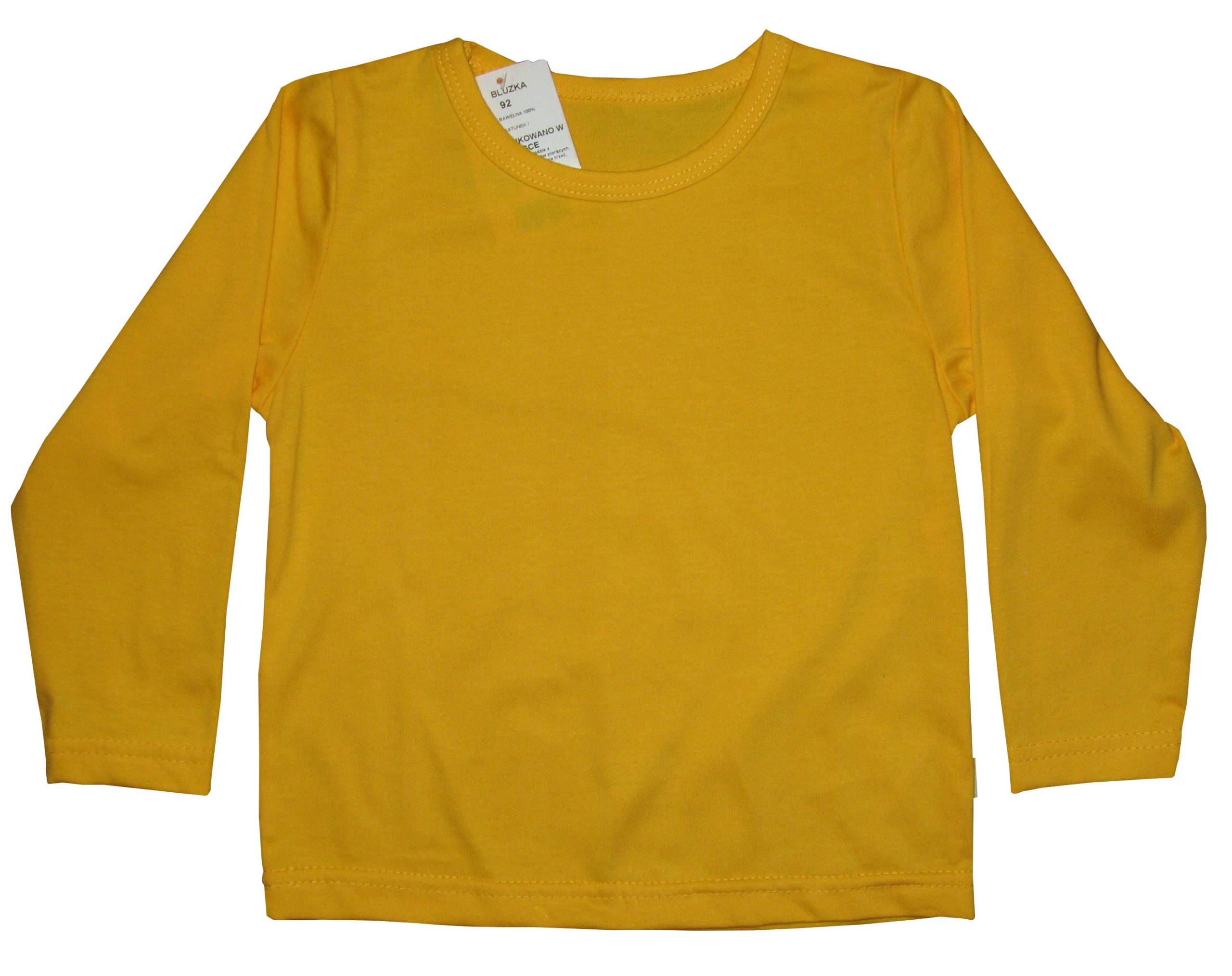 BLUZKA DŁUGI RĘKAW, 95% BAWEŁNA KOSZULKA, POLSKI PRODUCENT r128 żółta Marka Biko