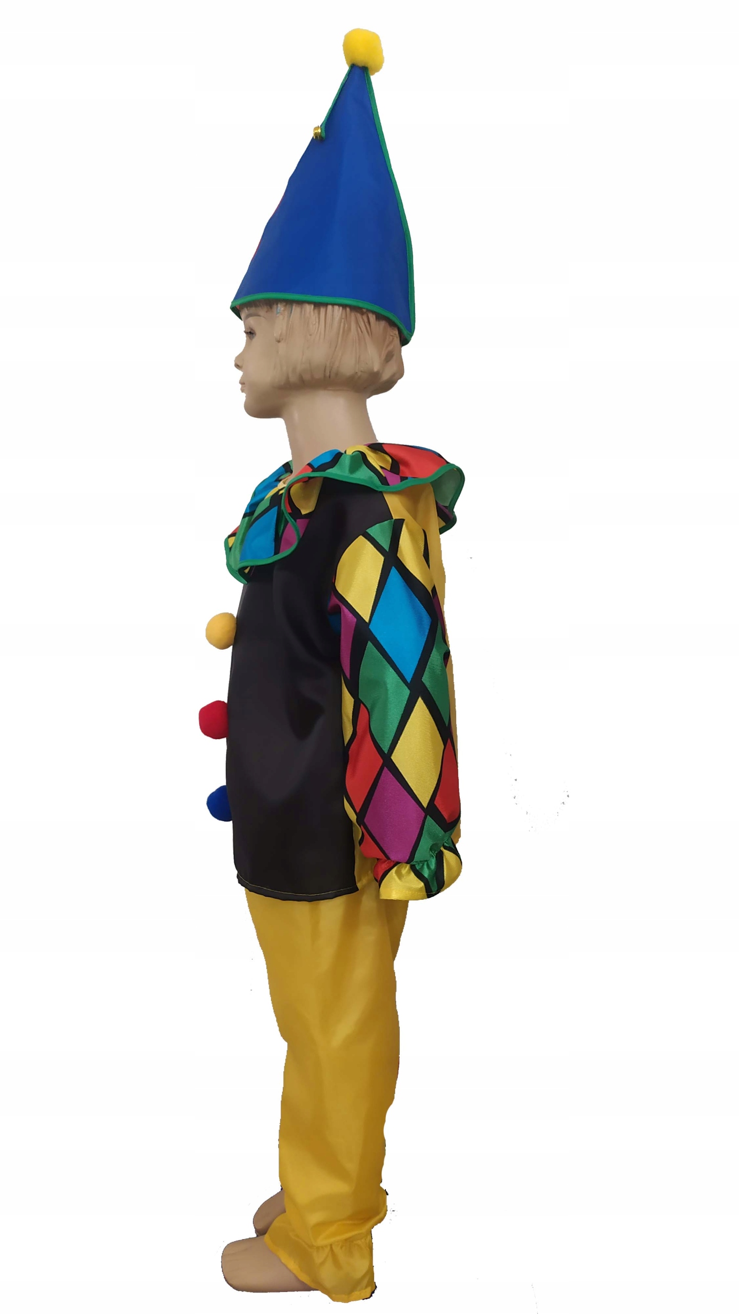 @ strój KLAUN PAJAC CLOWN arlekin 122-128 pierrot Marka U Wiktora