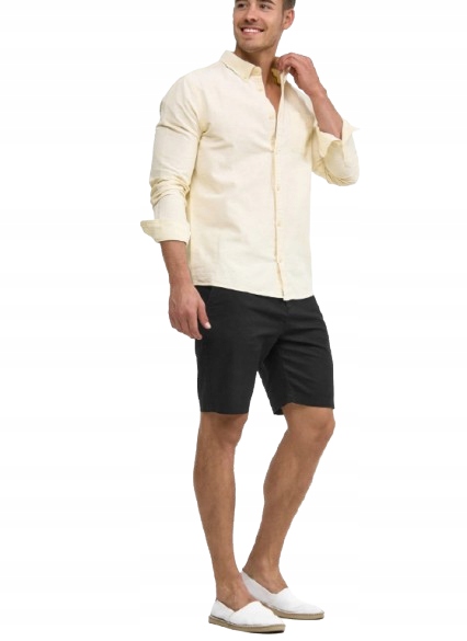 Indicode Černé Kraťasy Len Bavlna Kapsy V Kant M Rłd