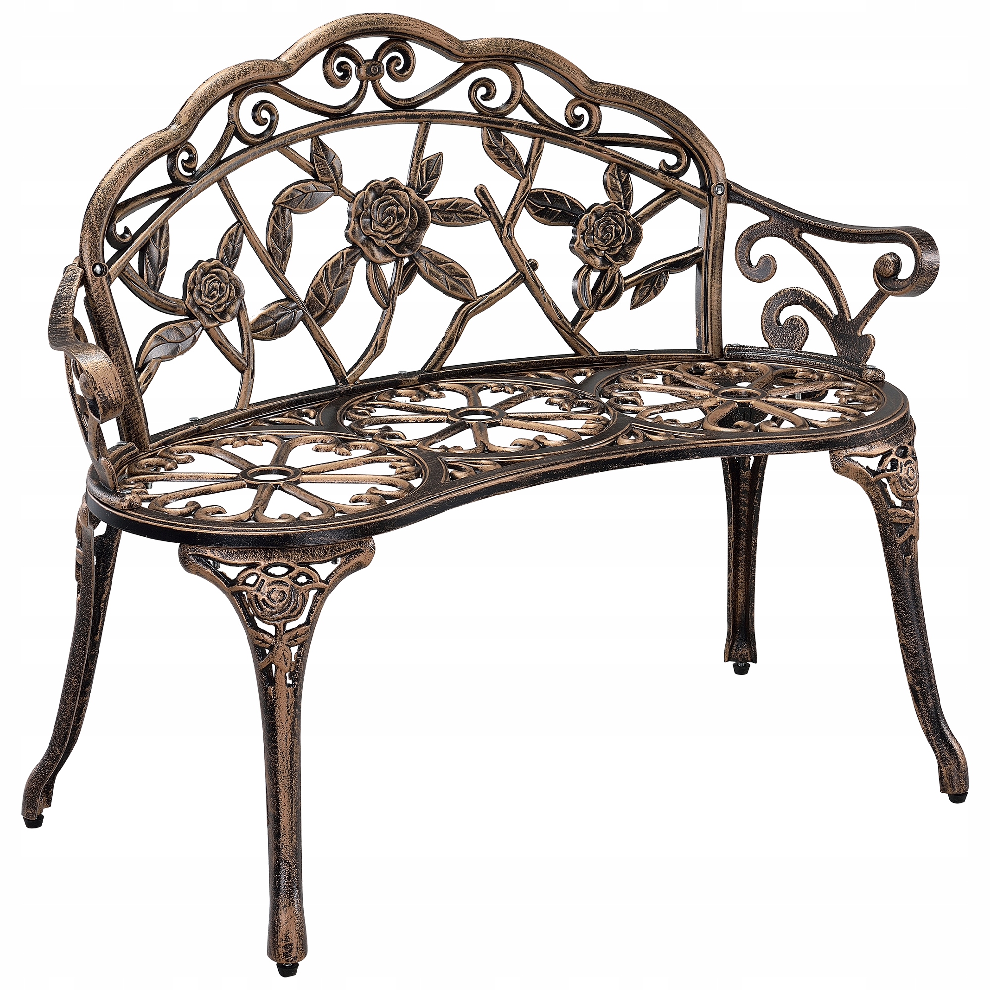 Litinová zahradní lavička Monfalcone v antické hnědé barvě