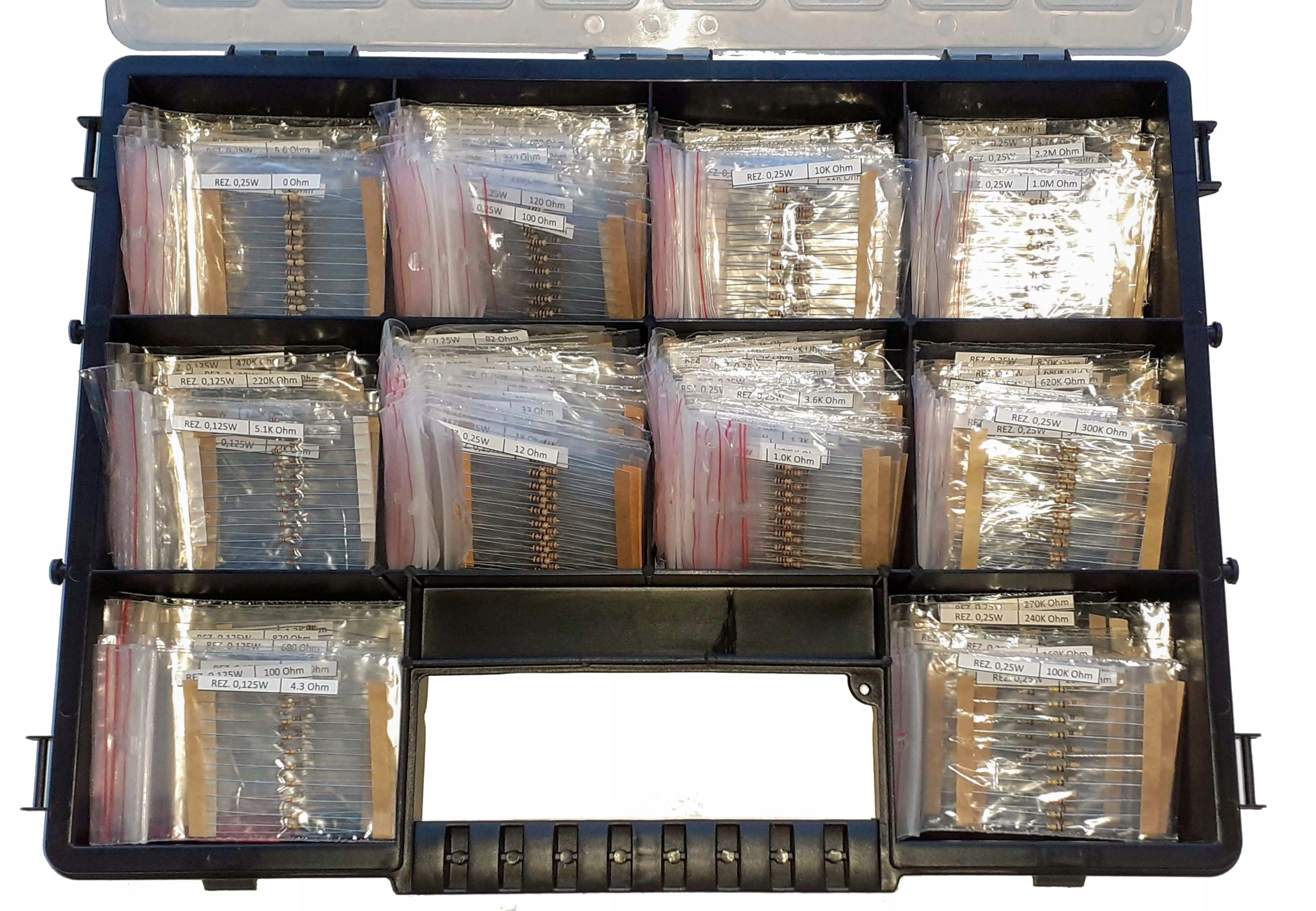 Zestaw 1570 rezystorów 157 wartości po 10 szt