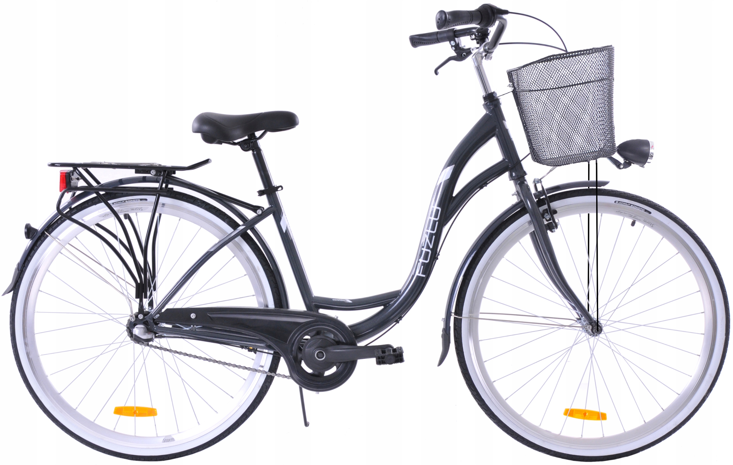 Rower Miejski 28 Damski Fuzlu Nevada 3S Kosz metal