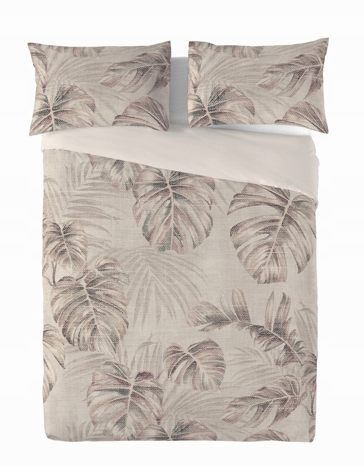 Posteľná Bielizeň Plátená Linen Tlač 160x200 Listy Monstera 01