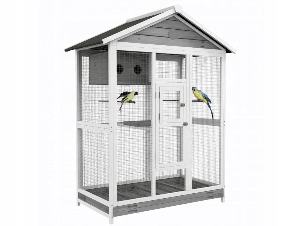 Levně Voliéra pro ptáky Pawhut D10-070V03GY, 112x68x154 cm