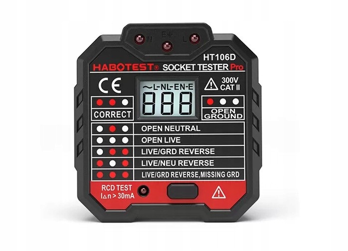 

Tester gniazd z LCD cyfrowym Habotest HT106D