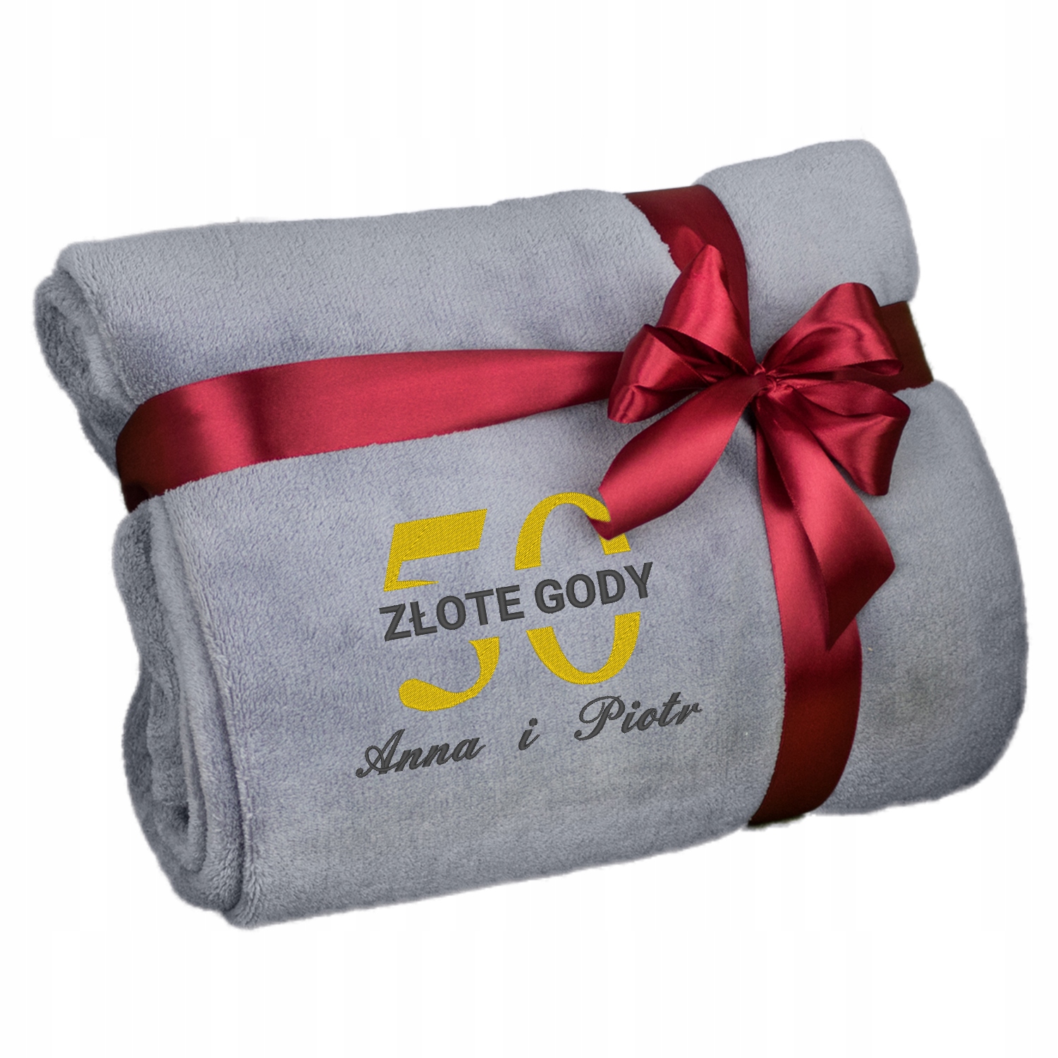 Koc z z Haftem dla Rodziców na 50 Rocznicę Ślubu 160x200 Mikrofibra