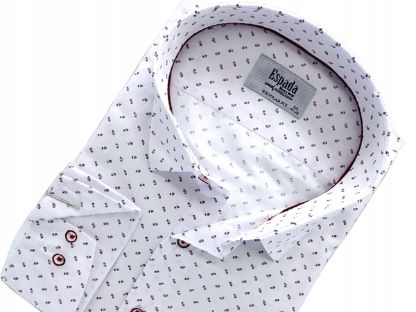 

Biała We Wzory Duża Modna Koszula 4XL 49/50