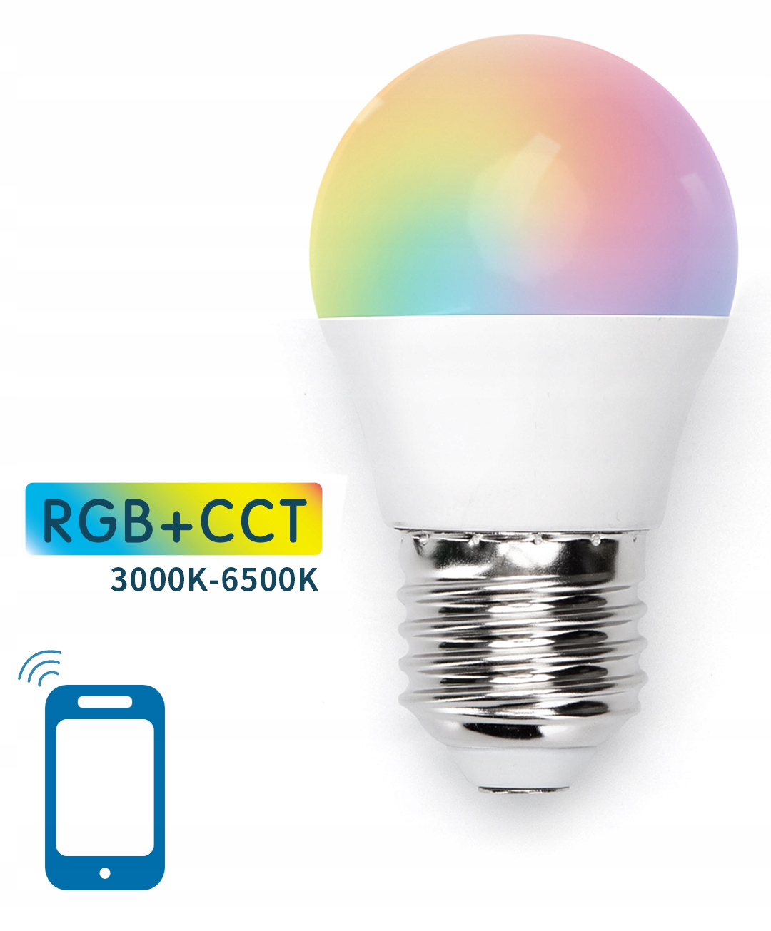 

Żarówka Led E27 G45 kulka 5W Rgb+cct smart wi-fi
