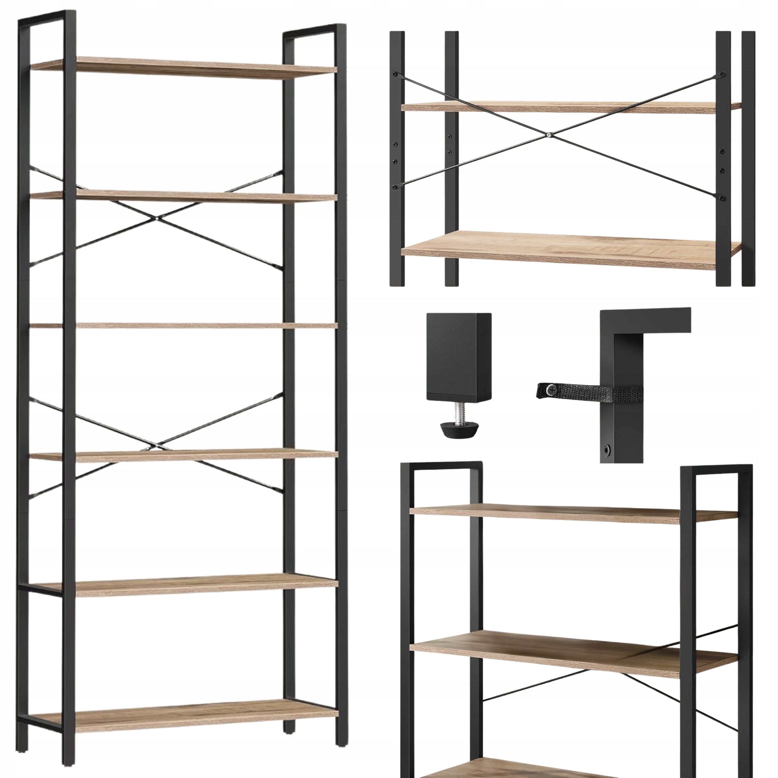 Regál na knihy Knižnica Rustikálny stĺpik Skriňa do obývačky Stojan