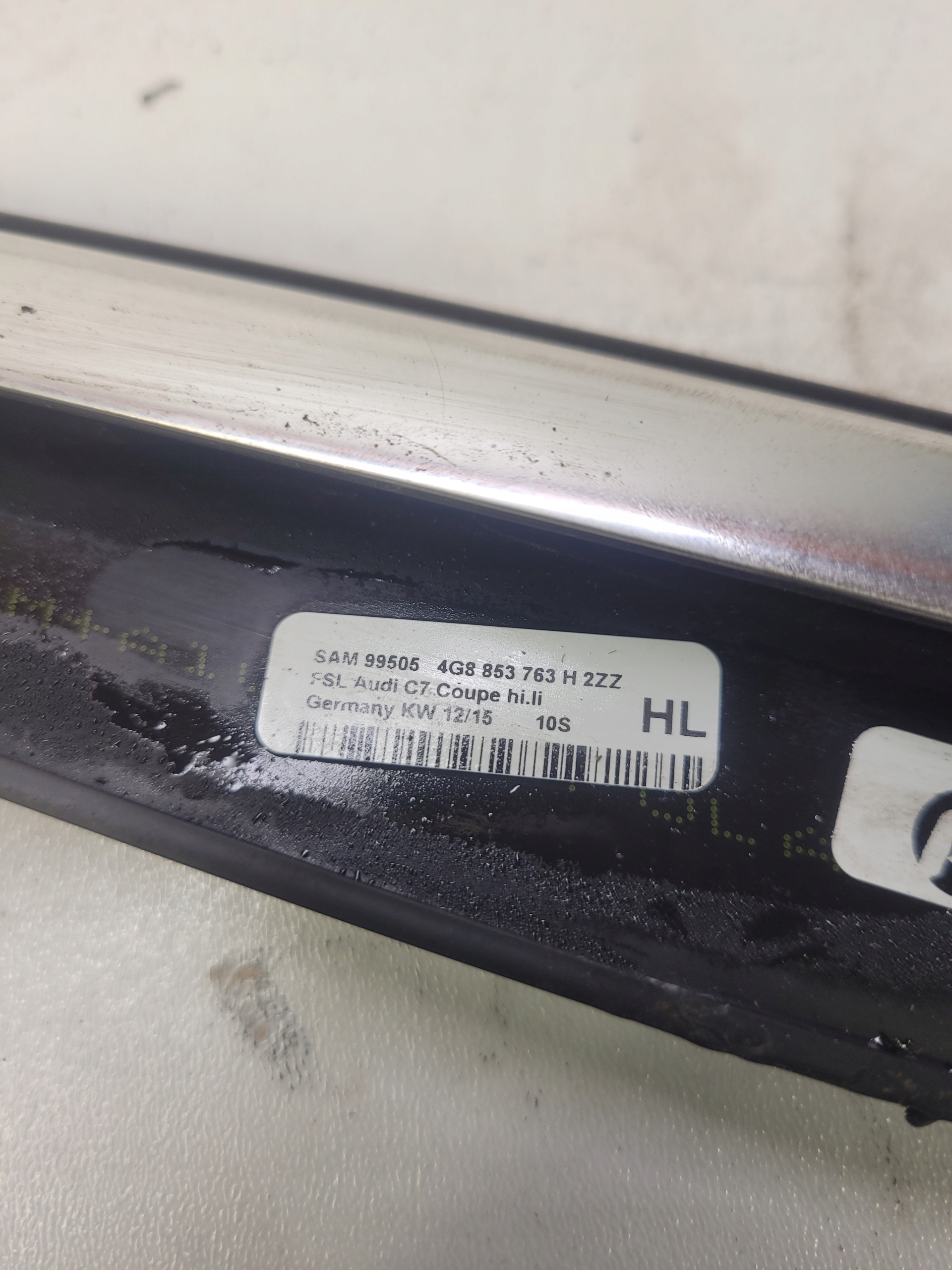 moulding CHROM door left rear part AUDI A7 4G8853763H