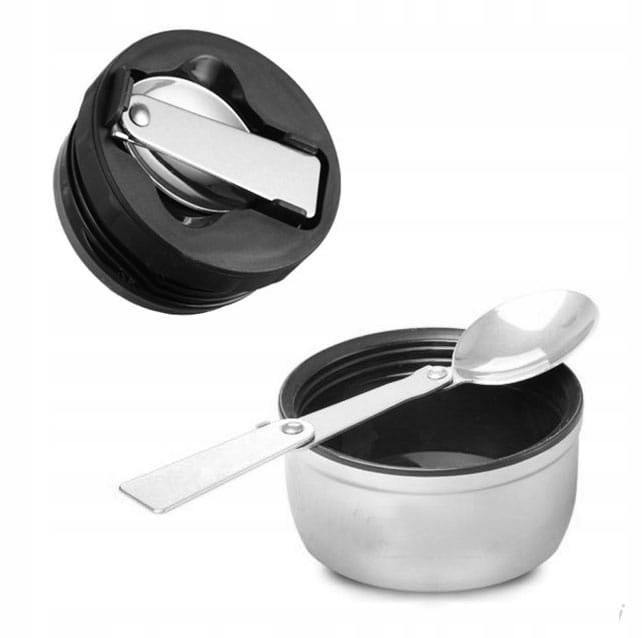 TERMOS OBIADOWY na ZUPĘ ŻYWNOŚĆ 0,75L OBIADOWY kanka 750 ml SREBRNY + ŁYŻKA Marka Kinghoff