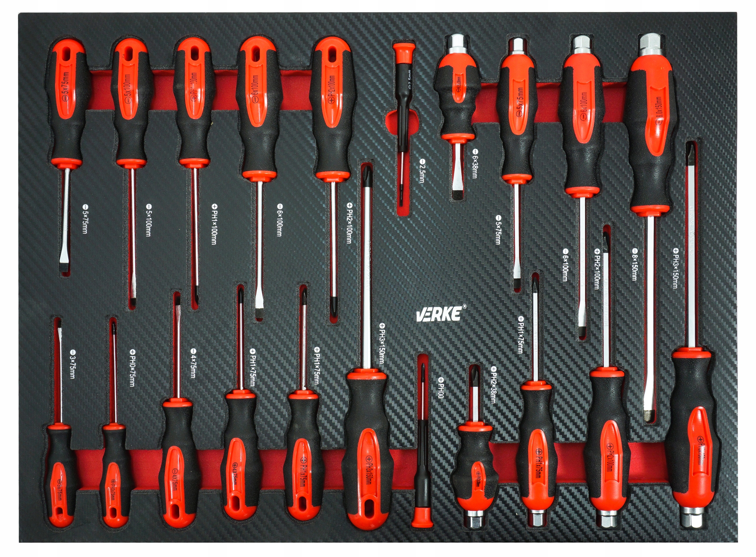 Szafka narzędziowa z wyposażeniem Verke V33110 298 el. Głębokość produktu 460 cm
