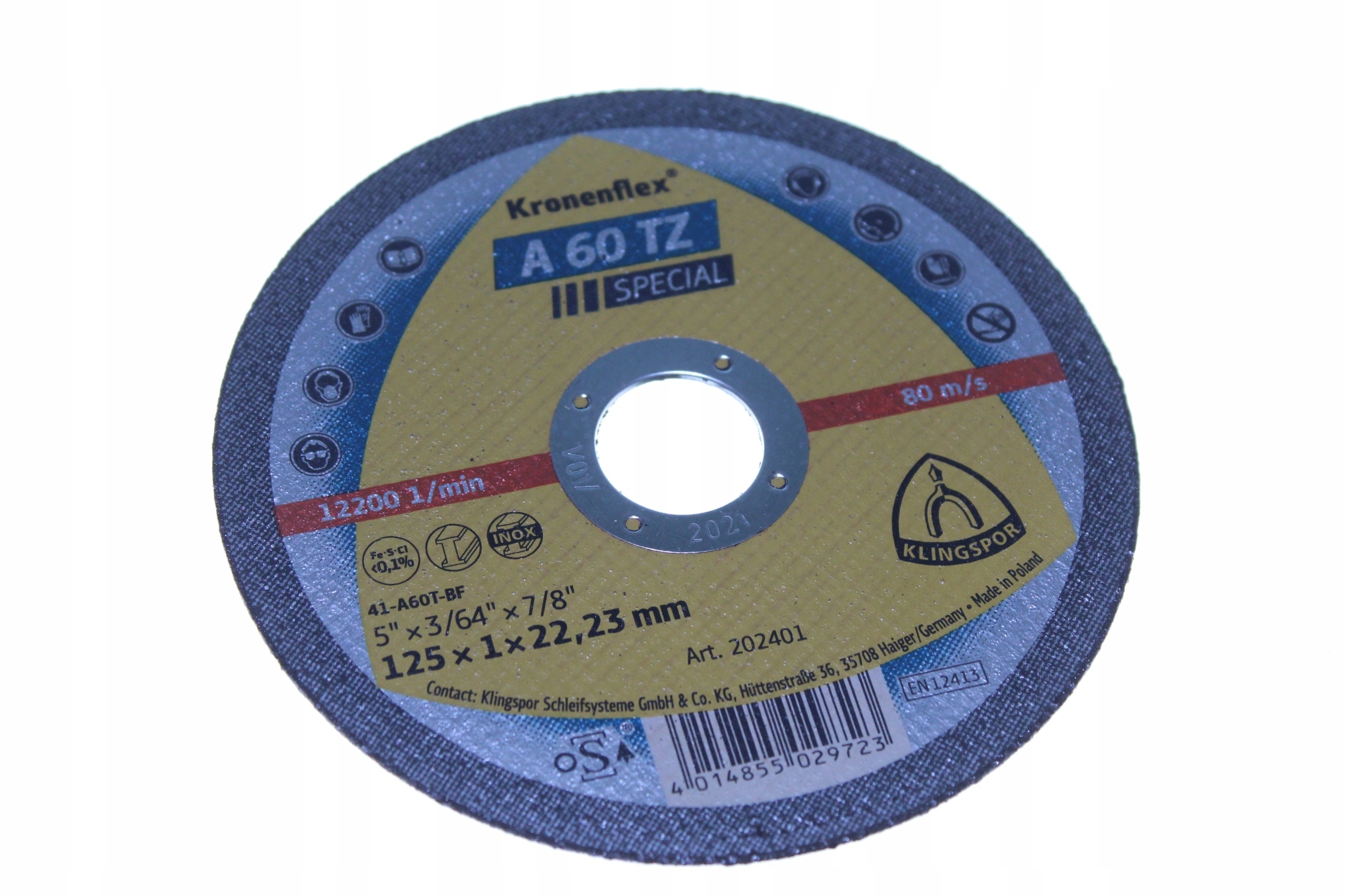 

Tarcza Inox 125X1 A60TZ Klingspor