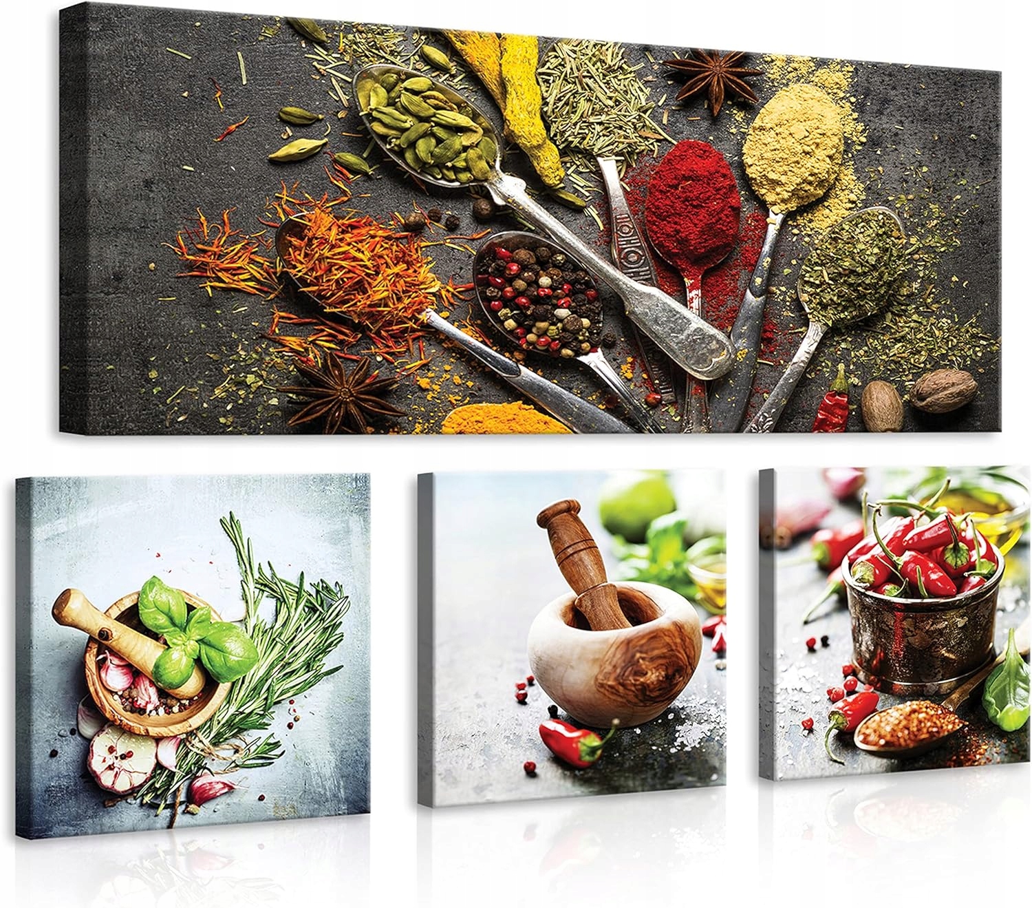 Obraz 80x55 Koření kuchyně chuť vůně zátiší příroda chilli kurkuma