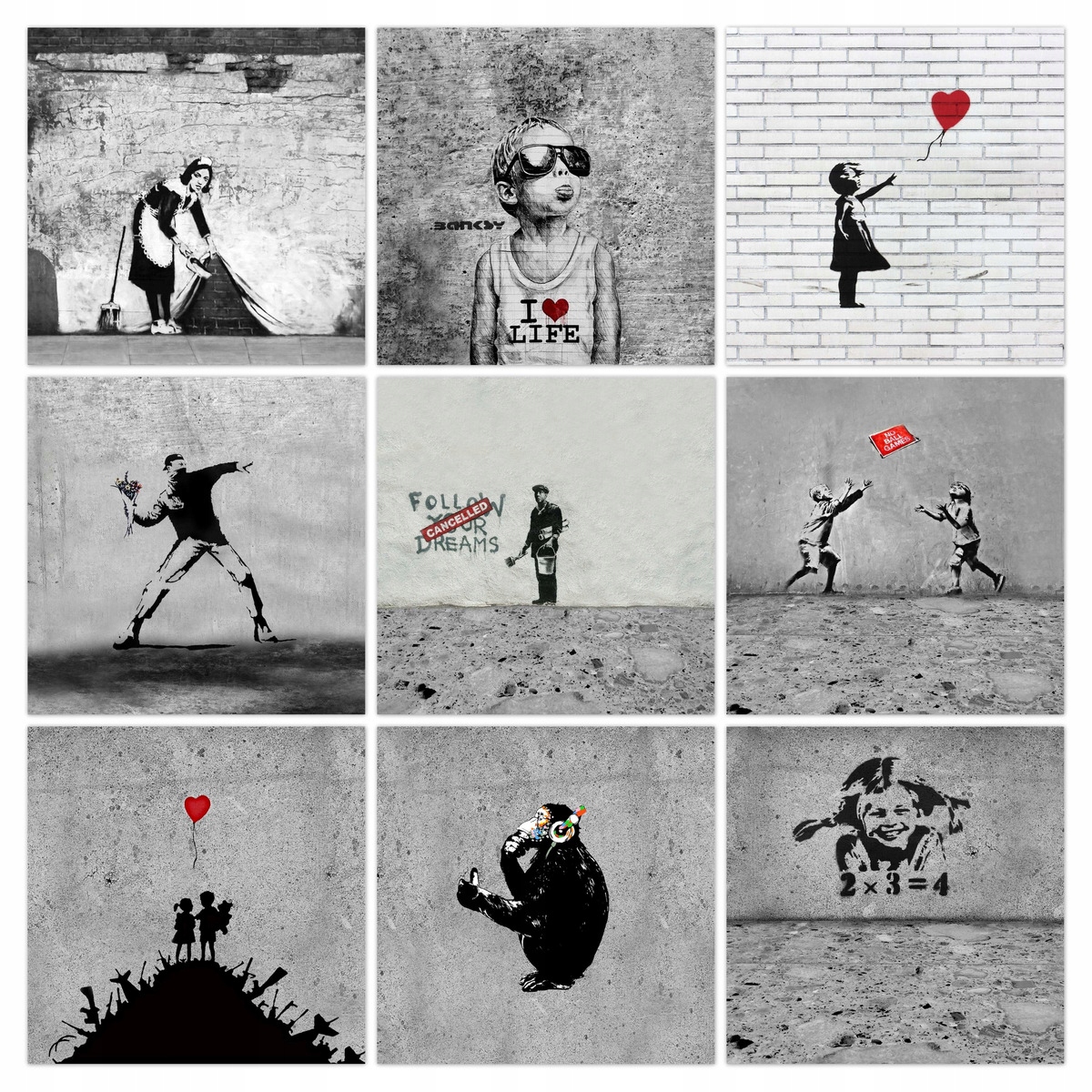 Sada plagátov 9x30x30 Mix Banksy