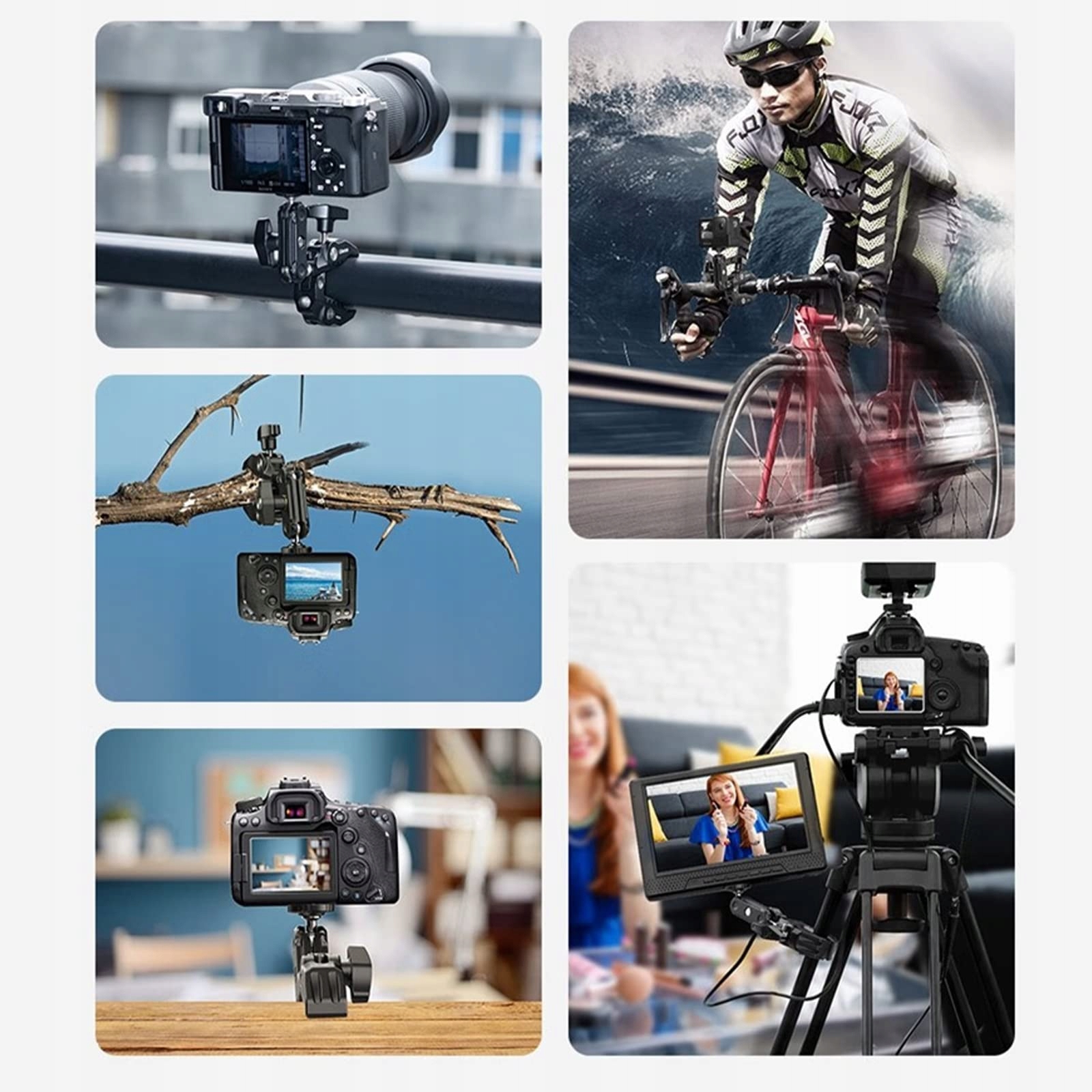 Mini Magic Arm Z Clamp Do Kamer Sportowych Motocykl Rower 360° ZIMOER — miniatura 5