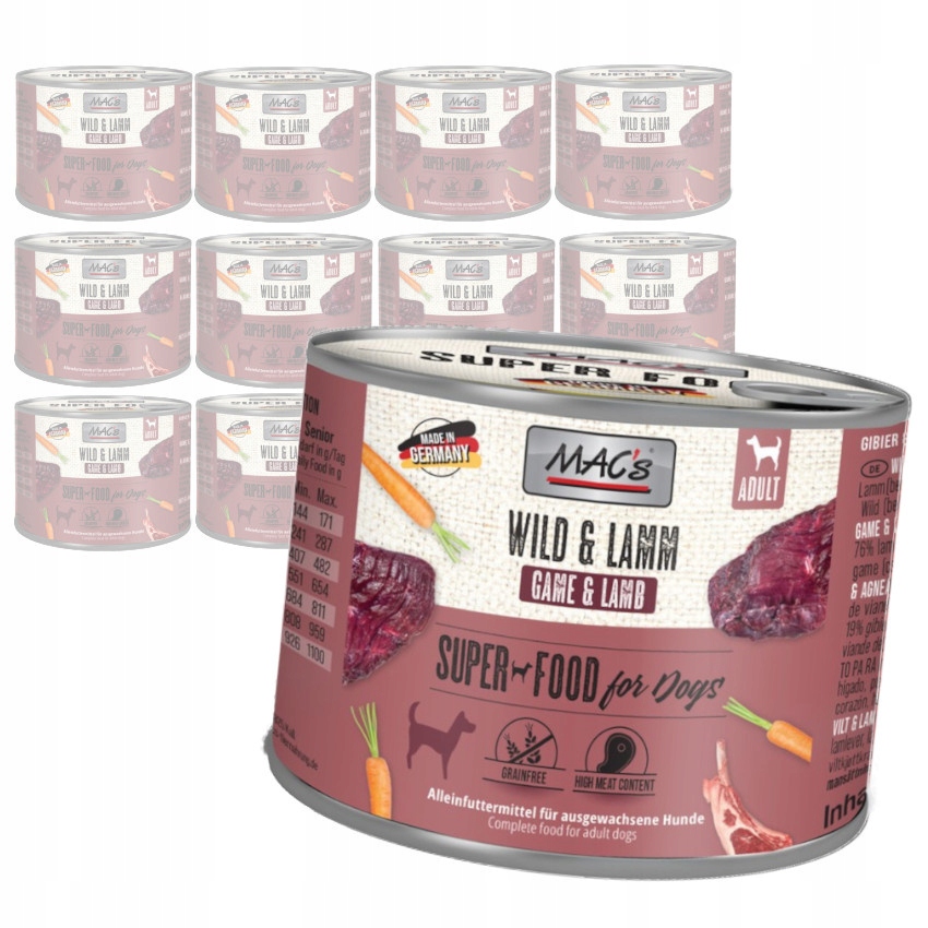 MAC's Bezobilné Vlhké Krmivo pro psy se zvěřinou a jehněčím masem