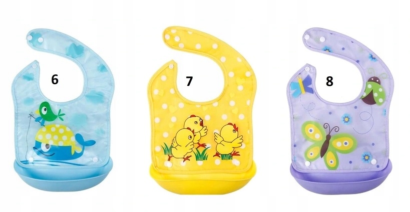 ŚLINIAKI WODOODPORNE Z ODPINANĄ MISECZKĄ ;3 SZTUKI