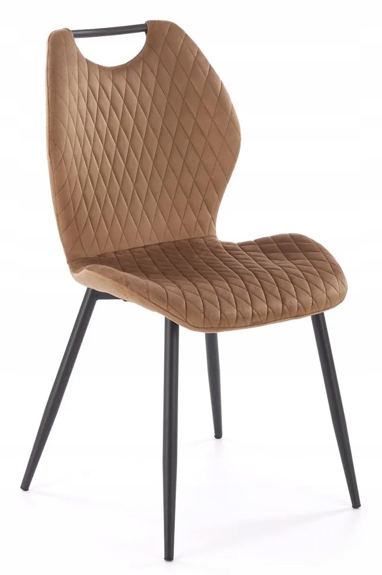 Krzesło Nowoczesne K569 Beżowe Czarne Halmar Metalowe Z Uchwytem