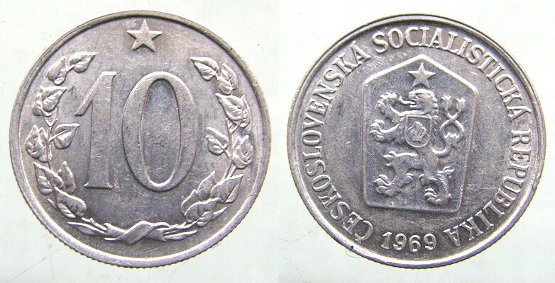 5643. CZECHOSŁOWACJA, 10 HALERZY, 1969 ST 1-