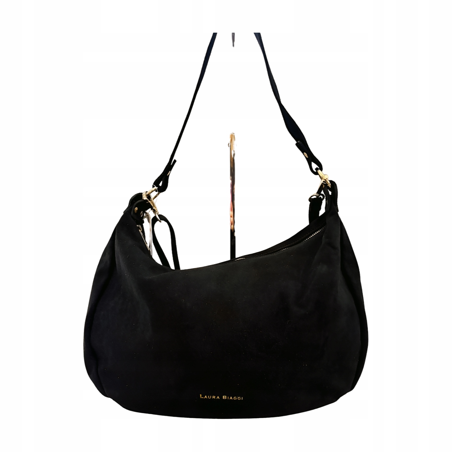 Laura Biaggi semišová taška na rameno, černá
