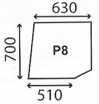 sklo John Deere série 30 a 40 Sekura horní dveře