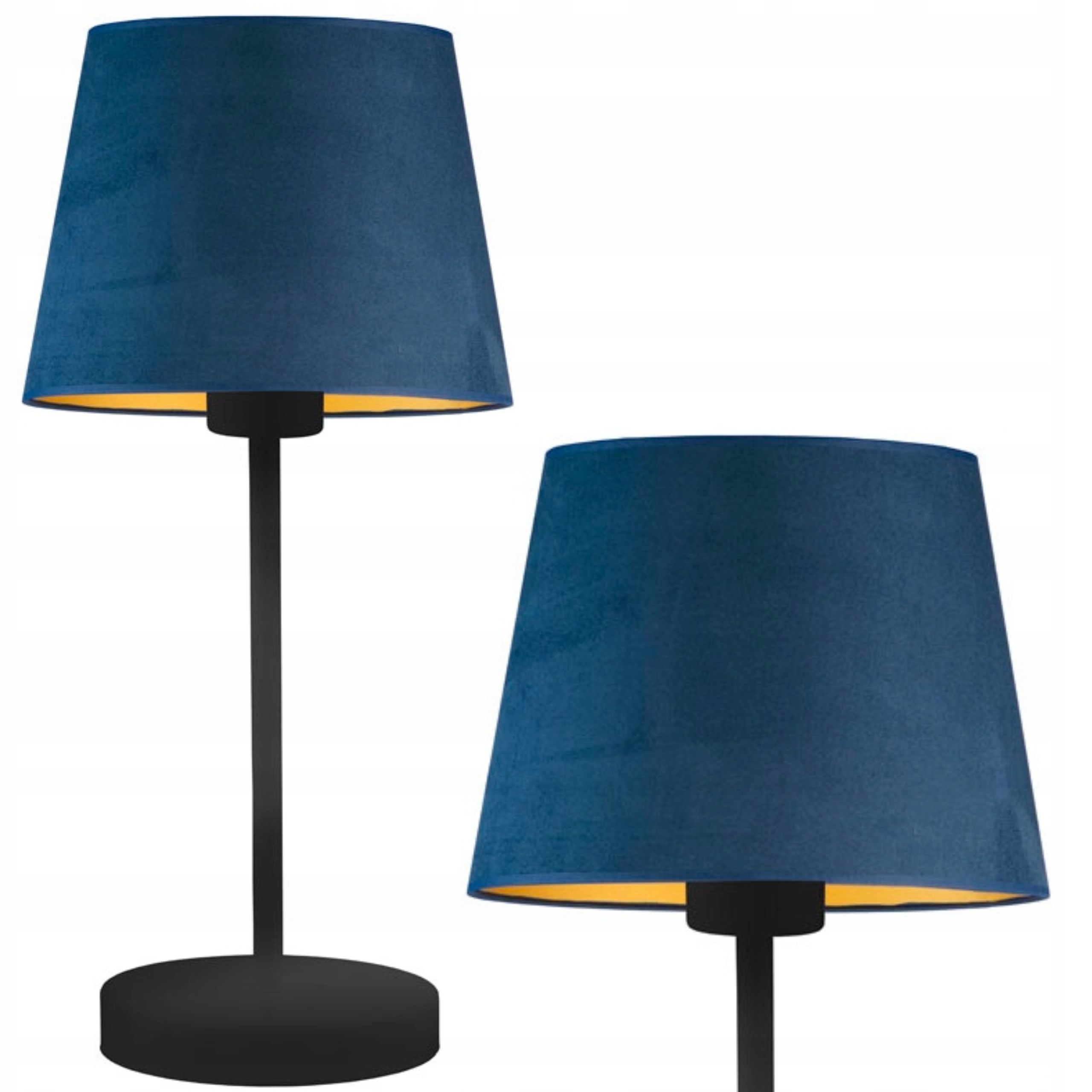 Lampka nocna biurkowa na stolik abażur Led E27 welurowa do sypialni