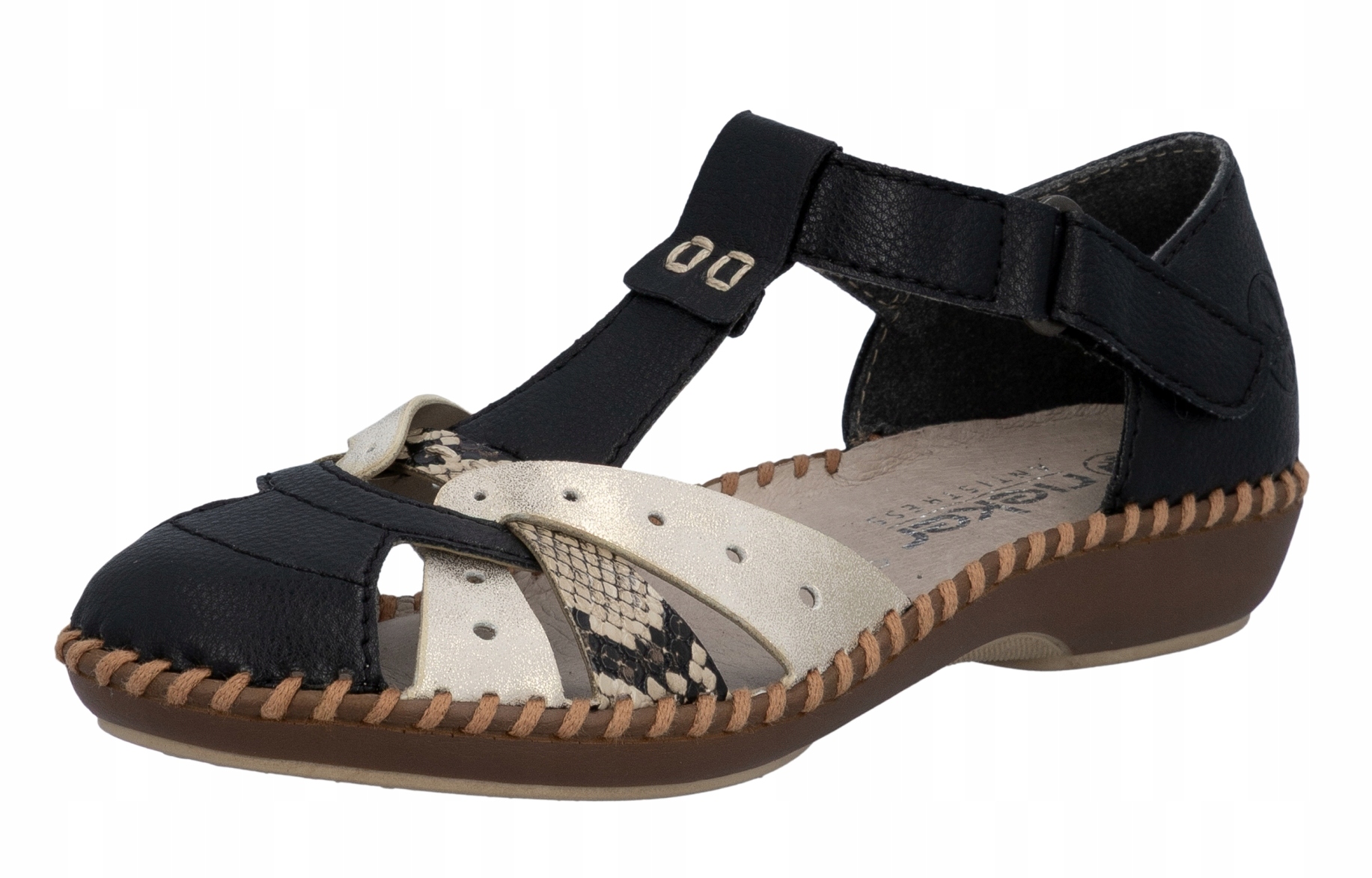 Rieker M1655-00 vel.41 černé sandály, jarní polobotky