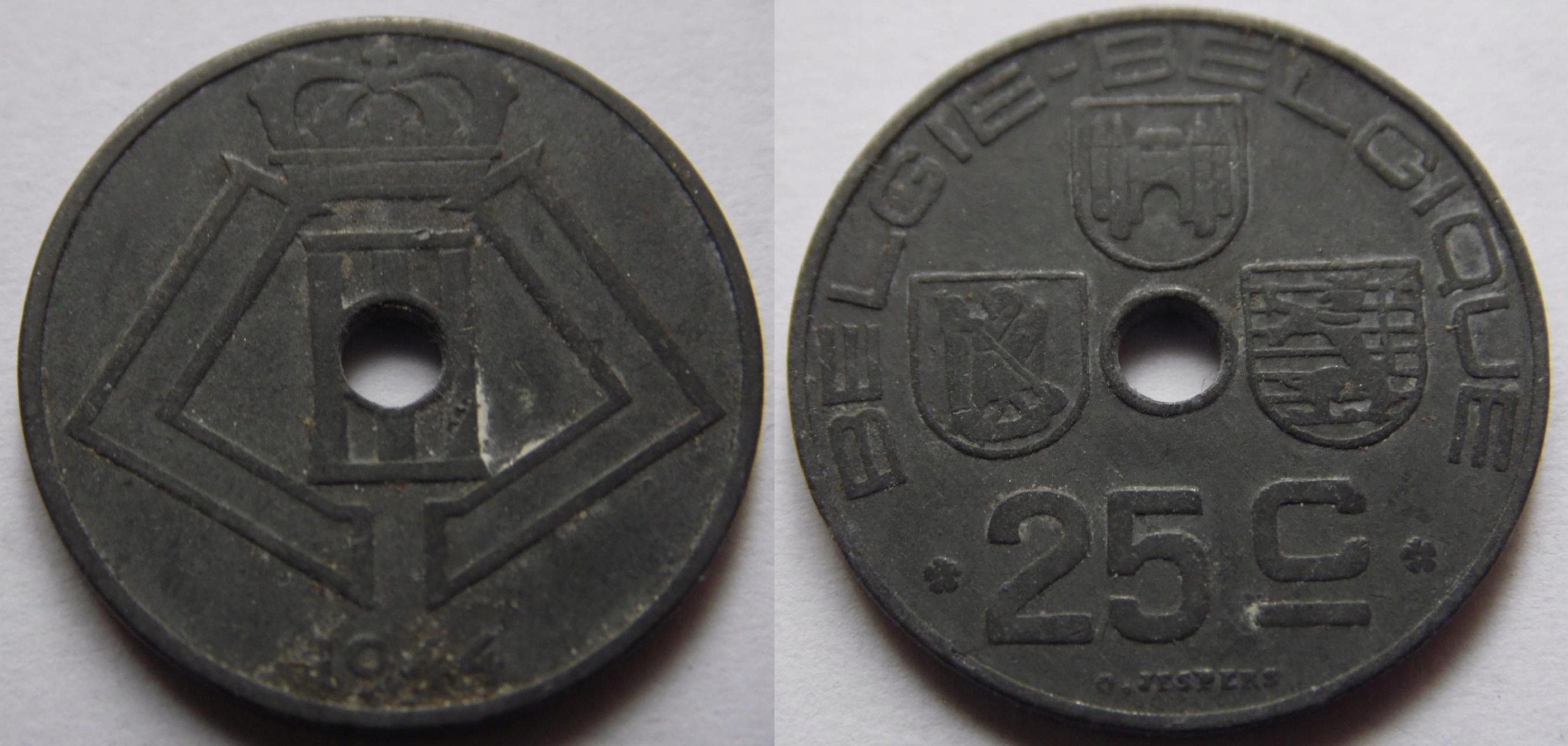 Belgia 25 centimes 1944
