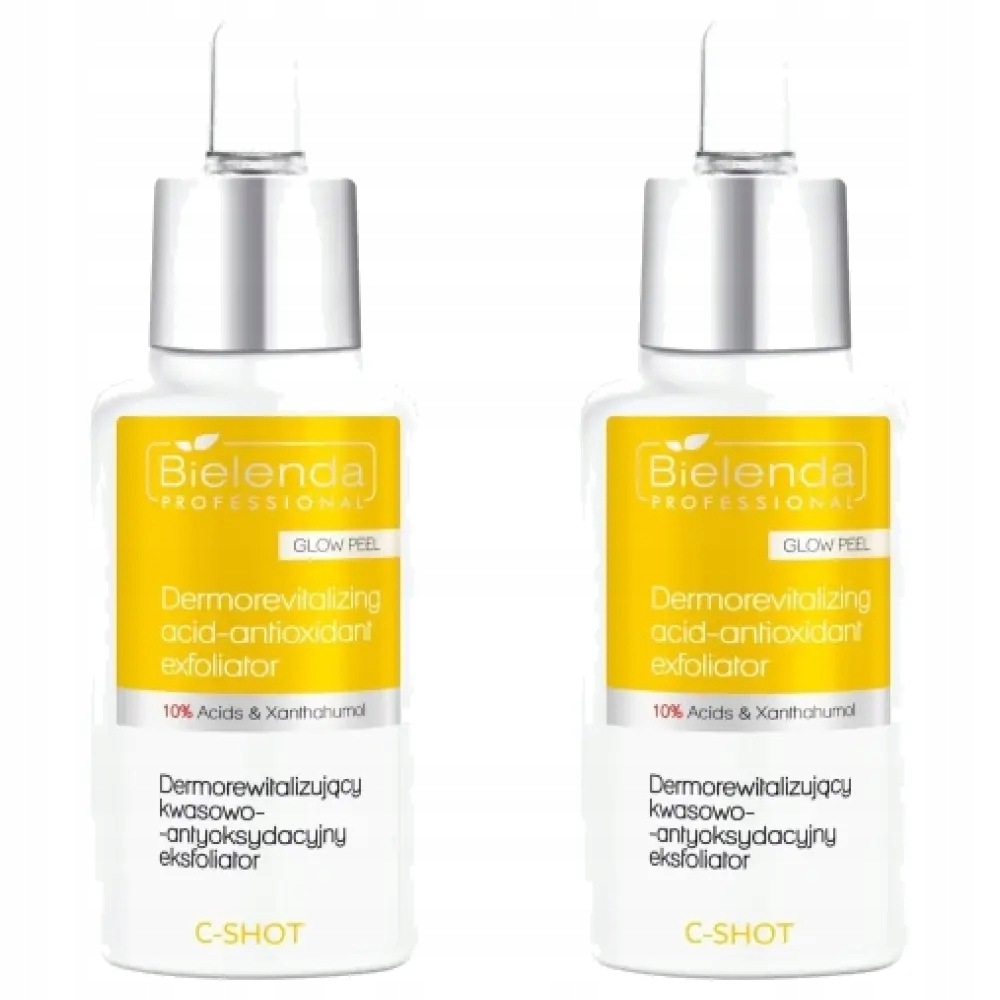 2x Bielenda C-Shot kwasowo-antyoksydacyjny eksfoliator 10% Glow Peel, 30 ml