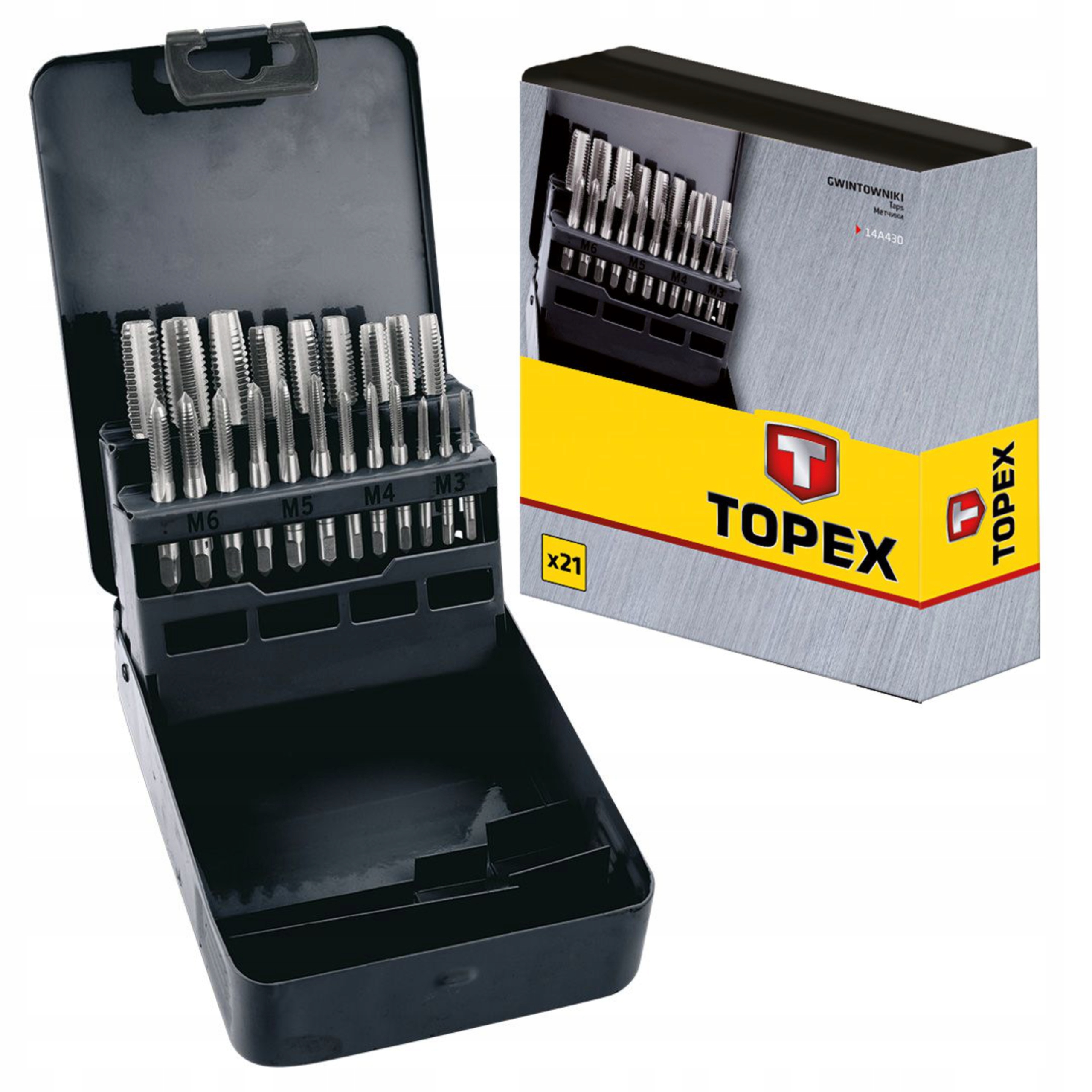 

Zestaw Gwintowników Gwintowniki M3-M12 21SZT Topex