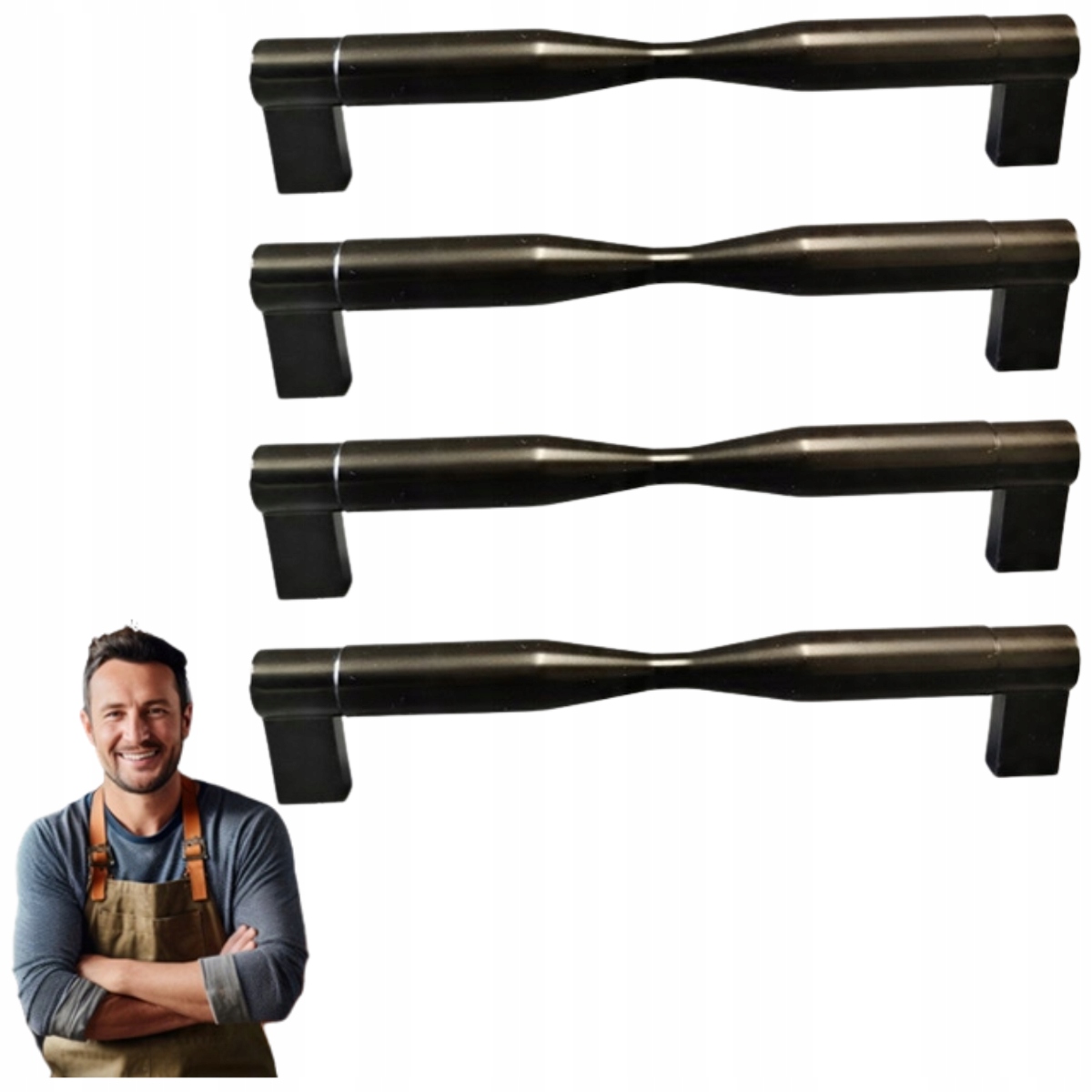Nábytkový držiak do skrinky Siva 160 mm čierny mat 4ks