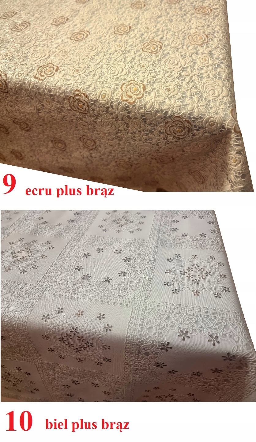 CERATA OBRUS KORONKOWY KORONKA 14 WZORÓW 180X140 Szerokość produktu 140 cm