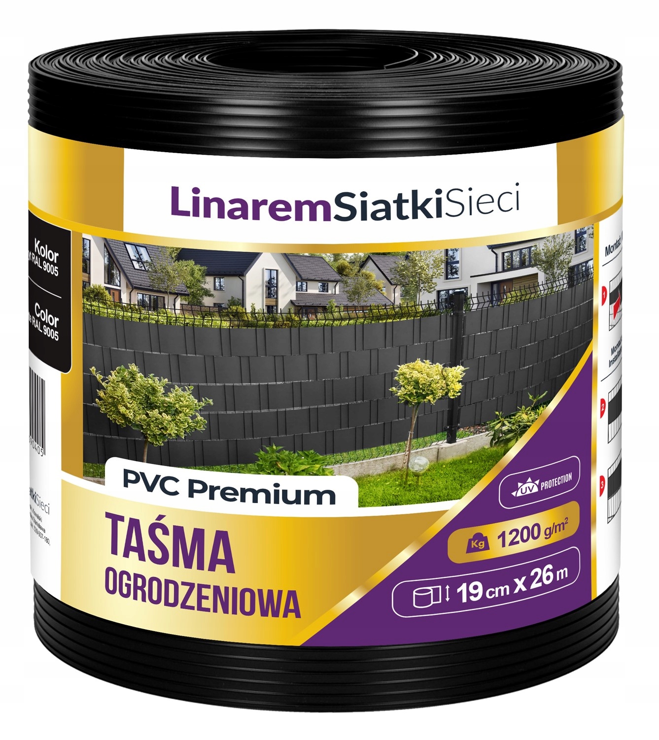 

Taśma Ogrodzeniowa Premium 1200g Czarna 19cmx26m