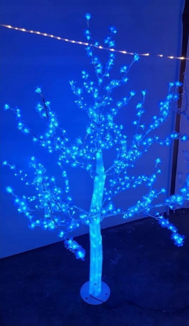 Velký Led strom Kvetoucí Višeň 180 cm Modrý