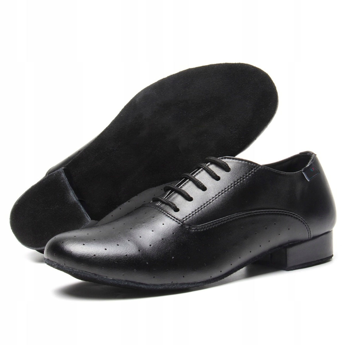 Męskie Buty Do Tańca Taneczne Skórzane Czarne Top